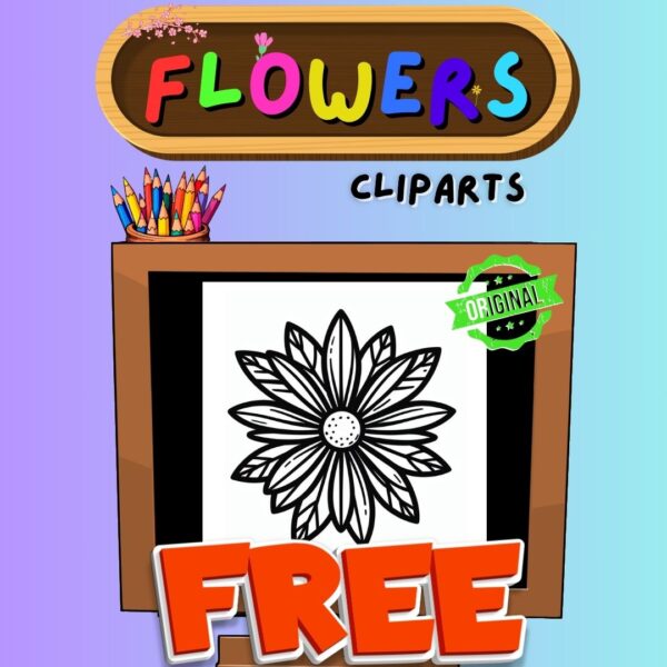 FREE Flower Clipart Spring B & W